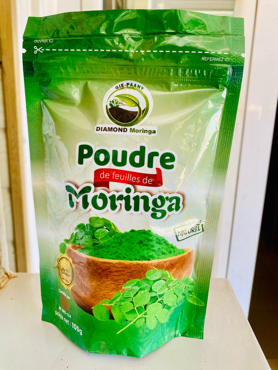 Poudre de feuilles de Moringa Biologique 